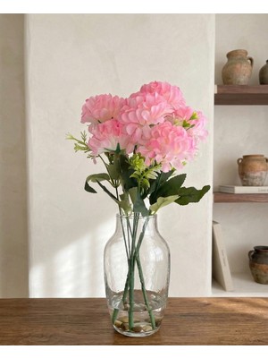 Yasima Yapay 7 Dallı Şimşir Aranjmanlı Pembe Ortanca Ev Dekorasyon Çiçeği