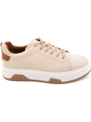 Bambi Bej Hakiki Deri Erkek Casual Ayakkabı E01730132740