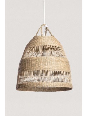 Ocean Point Doğal Hasır Sarkıt Avize, Bohem Rattan Lamba, Salon, Yatak Odası, Mutfak, Antre, 35X35 cm