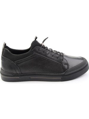 Bambi Siyah Hakiki Deri Erkek Sneaker E01585504143