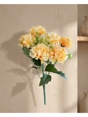 Yasima Yapay 7 Dallı Şimşir Aranjmanlı Somon Ortanca Ev Dekorasyon Çiçeği