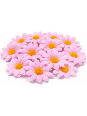 Süsle Bebek ve Parti Yapay Papatya Çiçek Kafası 4 cm x 20 Adet - Pembe