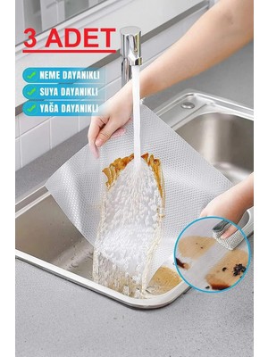 Popüler Sepet ( 3 Adet ) Çok Amaçlı Pratik Kaydırmaz 45 cm x 3 Metre Raf Örtüsü (Mutfak-Dolap Içi-Buzdolabı )