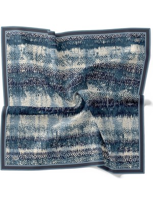 Lêvi D'or Levidor Kristal Eşarp Dalga Desen Petrol Mavi