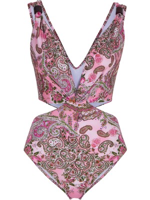 Aquella Desenli Düğüm Detalı Aksesuarlı Mayo