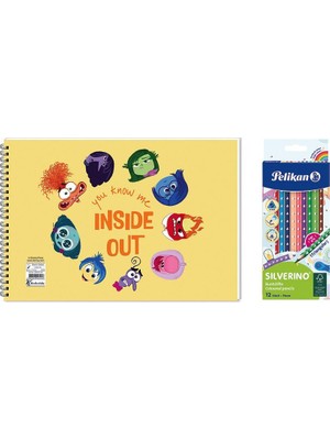 Keskin Color Ters Yüz 17*25 15 Yp. Spiralli Resim Defteri  -  Pelikan Silverino Üçgen Kuru Boya Kalemi 2'li Set