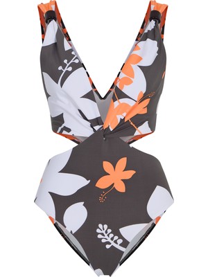 Aquella Desenli Düğüm Detalı Aksesuarlı Mayo