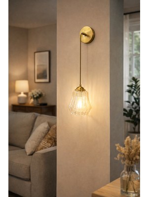 Minimal Elite Gold ( Bal Sarı ) Cam Duvar Aplik