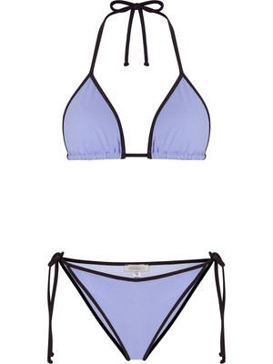 Aquella Biye Detaylı Lila Üçgen Bikini Takım