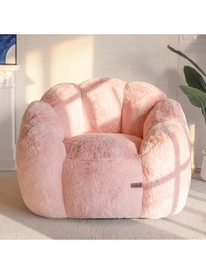 Puffiber Puf Koltuk Çiçek Tasarımlı Peluş Armut Koltuk Rahat Tv ve Okuma Koltuğu 105X80 cm