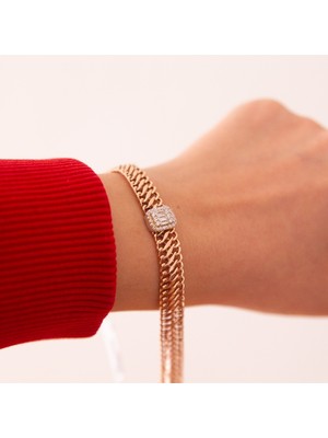 Adil İdil Kuyumculuk 14 Ayar Altın Baget Pırlanta Bileklik