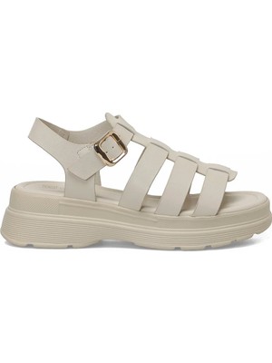 Butigo 26S-3009 6FX Bej Kadın Kalın Taban Sandalet