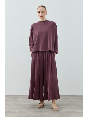 Merwishop Merwish Basic Bambu Pantolonlu Takım 1804 Bordo