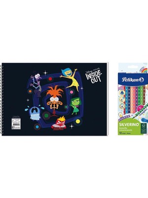 Keskin Color Ters Yüz 17*25 15 Yp. Spiralli Resim Defteri  -  Pelikan Silverino Üçgen Kuru Boya Kalemi 2'li Set 3