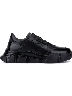 Tamer Tanca Erkek Hakiki Deri Siyah Sneakers & Spor Ayakkabı 1145 2031 Erk Ayk Y26 Sıyah