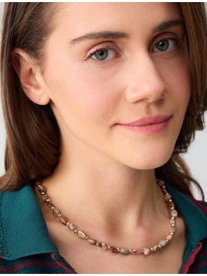 Jimmy Key Karışık Asimetrik Doğal Taşlı Ayarlanabilir Kolye