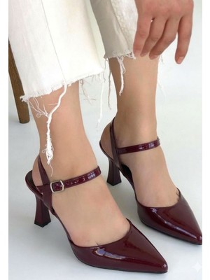 Bluefeet Bordo Rugan Kadın Topuklu Ayakkabı