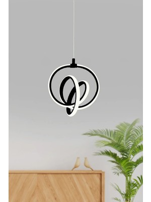 Ömür Avize Kelt Siyah Kasa Ledli Sarkıt Avize