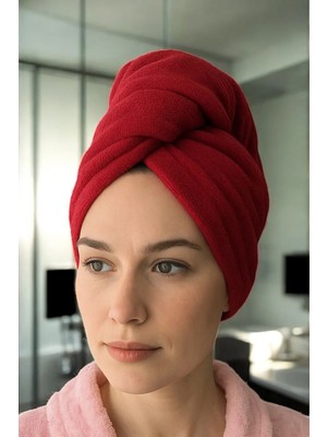 Saç Havlusu - Bone / Düğme Lastikli Ultra Yumuşak %100 Pamuklu