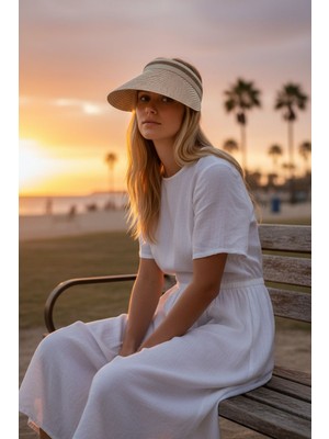 Kadın Hasırtaç Vizör Şapka