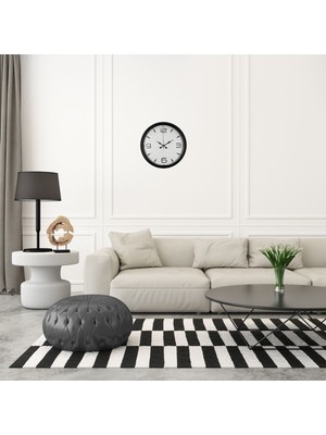 MidasTech Precision Black 40 cm Metal Duvar Saati