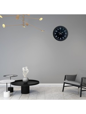 MidasTech Midnight Black 40 cm Metal Duvar Saati