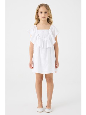 Tyess Bg Store Kız Çocuk Beyaz Elbise