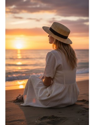 Kadın Hasır Gondol Şapka