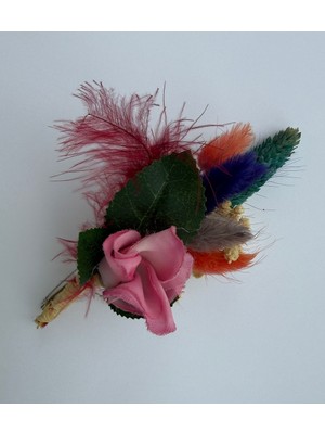Bivalvia Accessories Pembe Çiçekli Damat Yaka Çiçeği