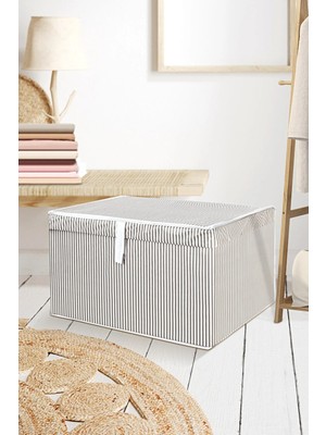 Meleni Home 3 Adet Kapaklı Çok Amaçlı Hurç Saklama Kutusu Organizer Maxi 50 x 40 x 30 cm Gri