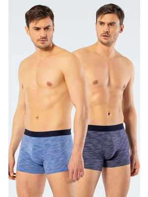 Cacharel Erkek 2'li Inkjet Melanj Boxer 1324/LACIVERT-İNDIGO
