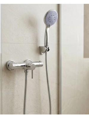 Asiltech Mavi 4 Fonksiyonlu El Duşu Başlığı Seti Spiral Hortum ve Duş Askısı