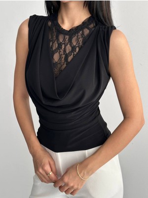 Lifera Dantel Yaka Degaje Bluz