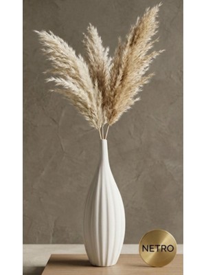 Skygo Bohem Ince  Model Büyük Dekoratif Vazo Seramik Şık Vazo El Yapımı Özel Seri 50 cm