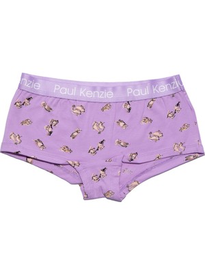 Paul Kenzie Desenli Kadın Boyshort Külot - Otter