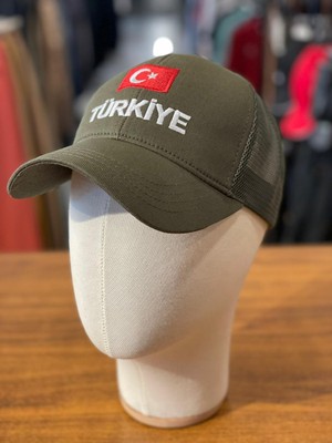 Hamze Türkiye Bayrak Nakışlı Fileli Unisex Beyzbol Cap Şapka