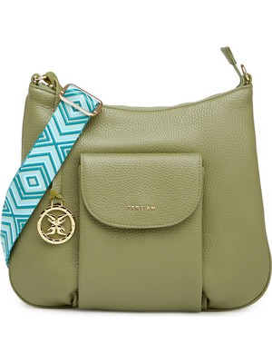 Tergan Yeşil Hakiki Deri Kadın Çapraz Askılı Çanta - S26Y1BC80409-U5V
