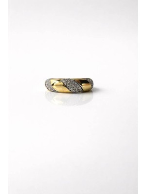 Theory Jewelry Theoring-2 Taşlı Paslanmaz Çelik Kadın Yüzük | Altın Minimal Yüzük|Kararma Yapmaz|Alerji Yapmaz|Şık