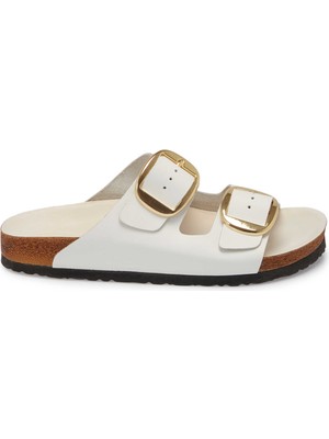 Tergan Beyaz Hakiki Deri Kadın Terlik - K25Y1TR67999-A26