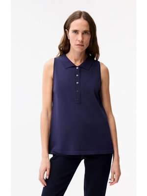 adL Erkek Yaka Kolsuz Triko Bluz Lacivert 11546116000