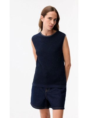 Adl Kolsuz Triko Bluz Lacivert 11546628000