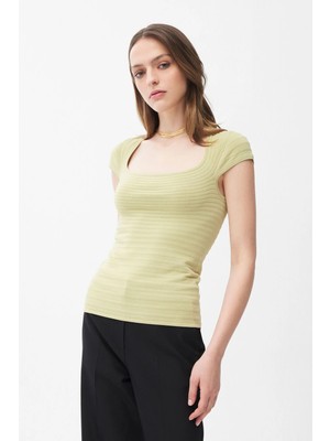 Adl Kare Yaka Triko Bluz Mint 11546111000