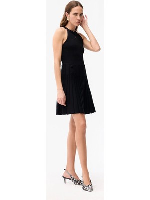 Adl Volanlı Mini Triko Etek Siyah 12745307000