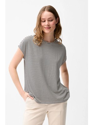 Love My Body Çizgili T-Shirt Siyah 175L9964000