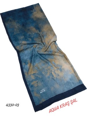 Sedef Desenli Bambu Aqua Kraş Şal Kaliteli