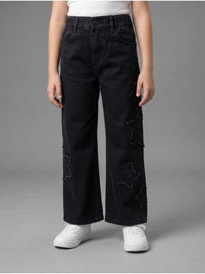 Robin Kız Çocuk Yıldızlı Likralı Kalın Kot Pantolon