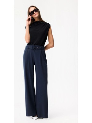 Love My Body Yandan Cepli Bol Paça Pantolon Lacivert 153L9884000