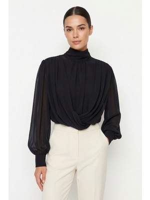 Rays Siyah Dik Yaka Uzun Kol Bluz 252200