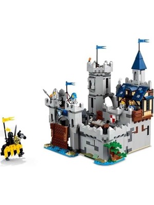 Skygo 3'ü 1 Arada Orta Çağ Atlı Şövalye Kalesi 31168-9 Yaş ve Üzeri Çocuklar Için Hem Cirit Seti Hem De Kasaba Olarak Inşa Edilebilen Yaratıcı Oyuncak Yapım Seti, Eşsiz Hediye FIKRI(1371 Pr)