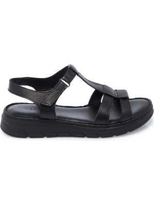 Tergan Siyah Hakiki Deri Kadın Sandalet - K25Y1SN67967-A23